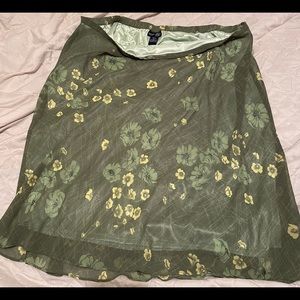 Green floral skirt